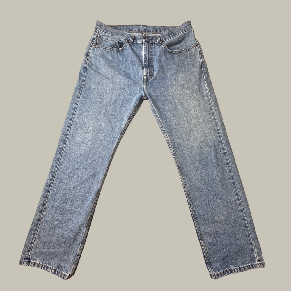 Levi's 505 Jeans Mens 35x30 (35x28) Regular Fit Light Blue Denim Straight Leg